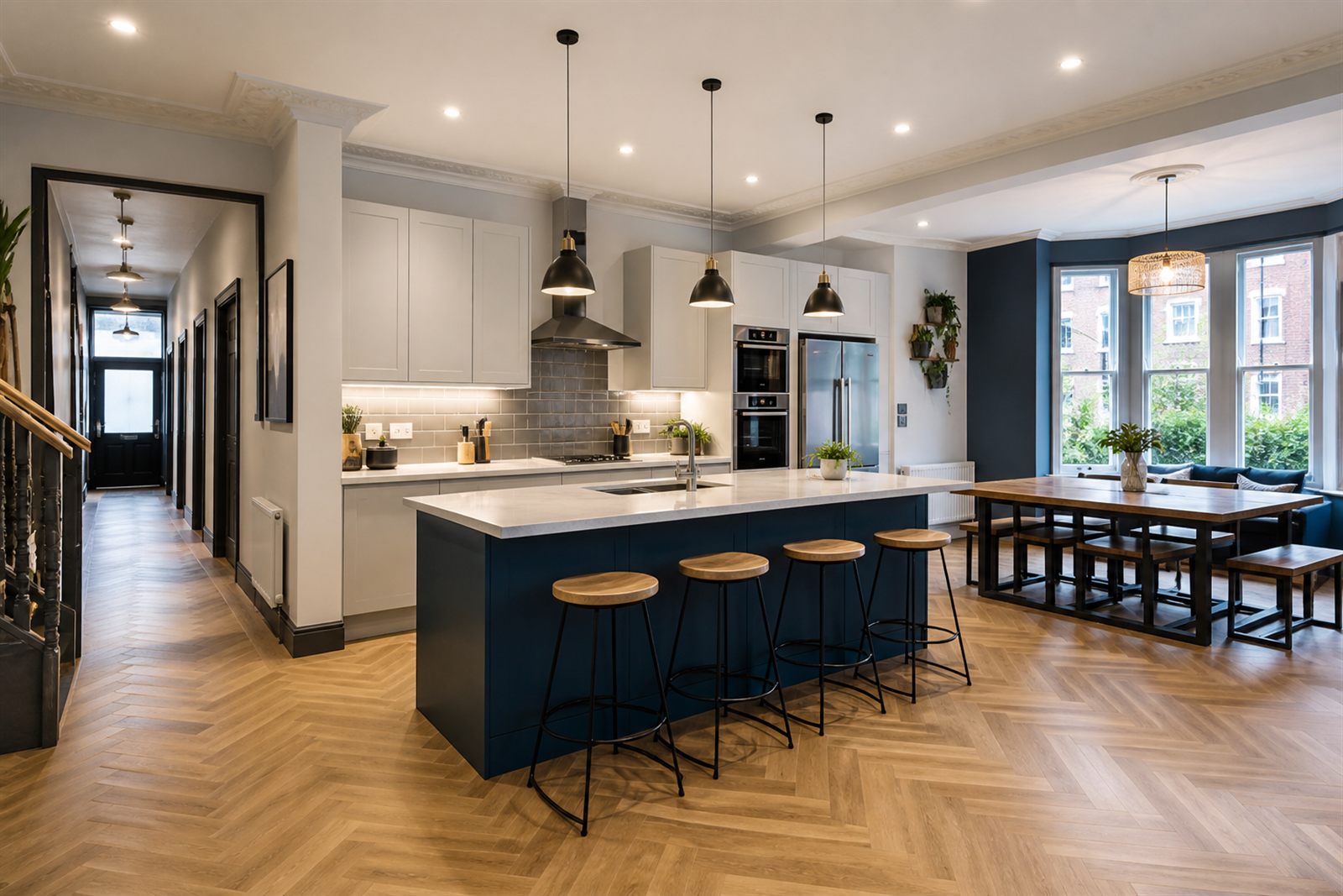 Premium shared HMO co-living kitchen and dining space